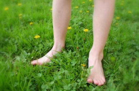 walking barefoot